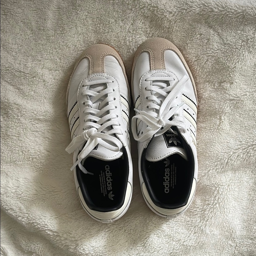 Adidas Sambas White and Tan
